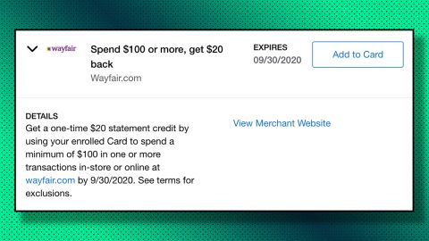 A different Amex Offer at Wayfair with a statement credit.