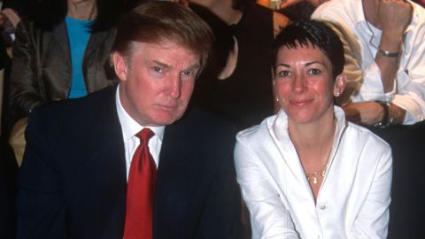 Donald Trump and Ghislaine Maxwell attend the Anand Jon Fashion Show in September 2000 in New York City. 