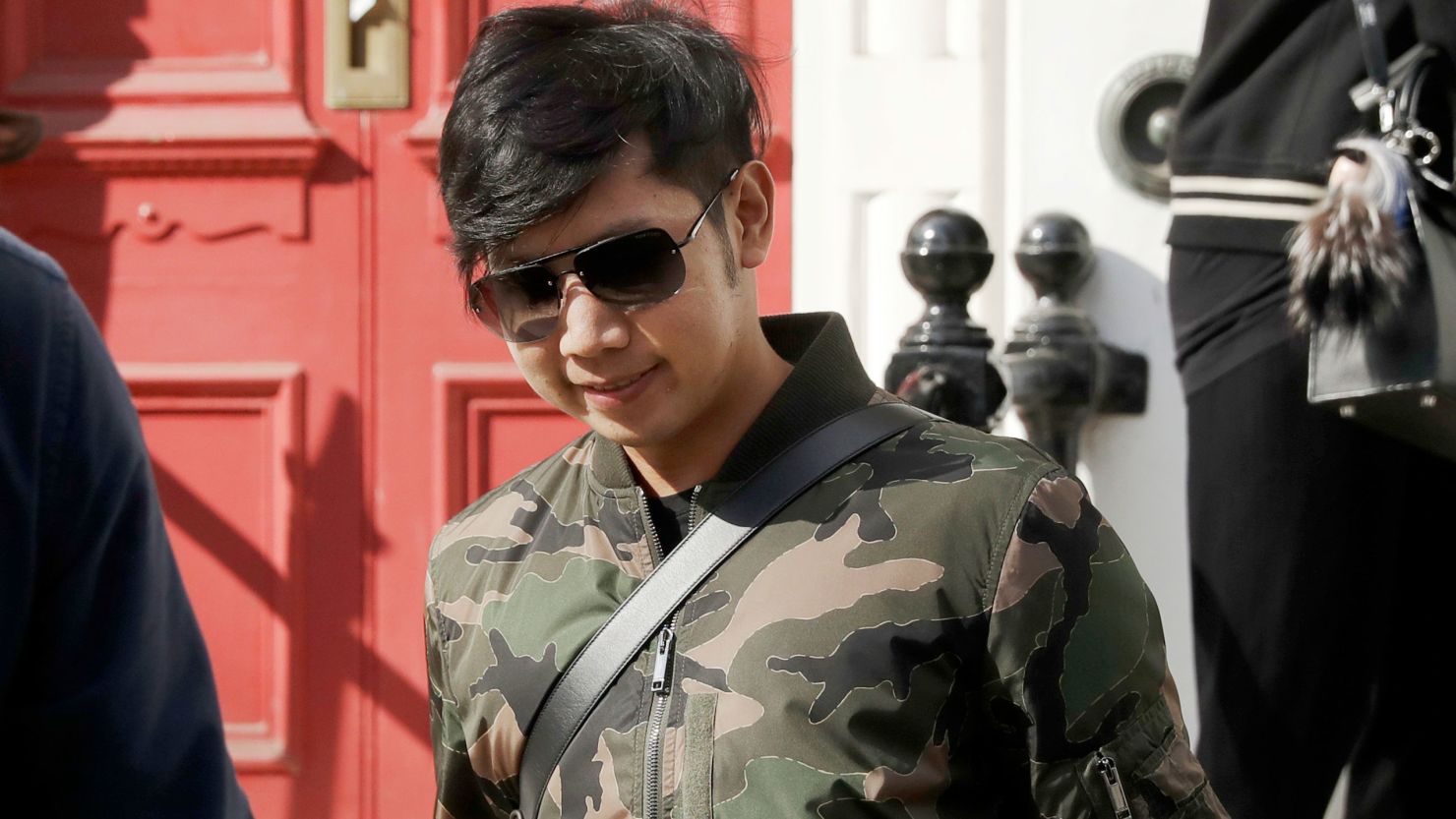 Charges have been dropped against Vorayuth Yoovidhya, pictured leaving a house in London in April 2017.