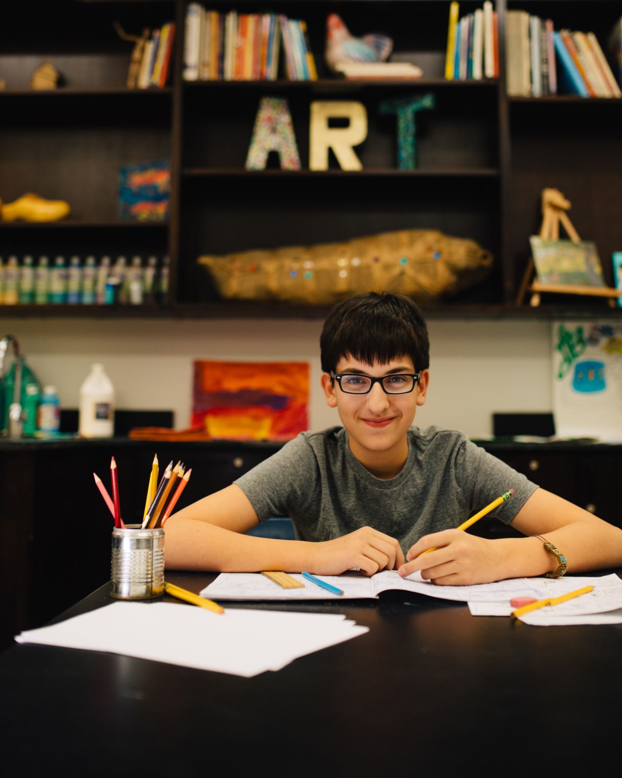 "When I'm drawing, my characters come alive, and it's as if they are right there speaking directly to me." -- NIcholas, age 13.