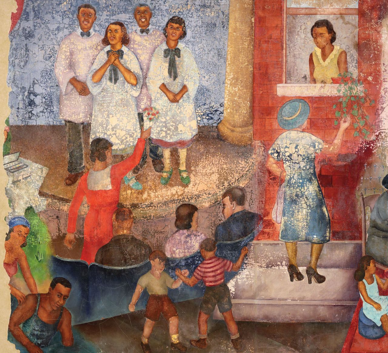 "Recreation in Harlem" by Georgette Seabrooke shows the everyday life of Harlem residents 