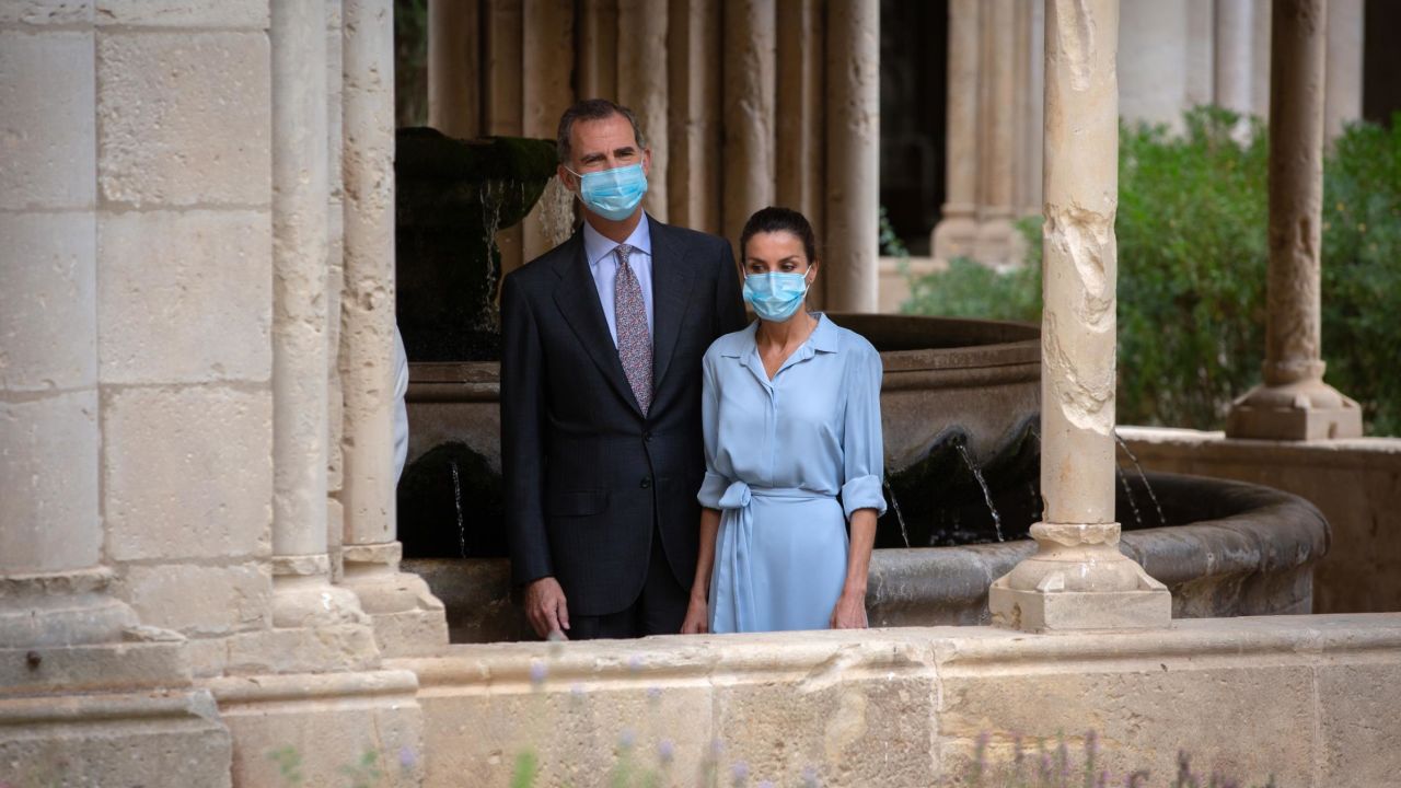 King Felipe VI and Queen Letizia visit the Monastery of Santa Maria de Poblet in Tarragona in July during a nationwide tour of Spain. In March, Felipe renounced any personal inheritance from his father.