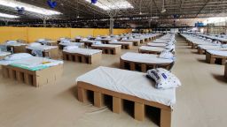 NEW DELHI, INDIA - JUNE 28:  A general view inside the new Sardar Patel Covid Care Centre and Hospital on June 28,2020 in New Delhi, India.