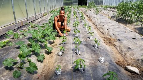 Leah Penniman pictured on Soul Fire Farm.