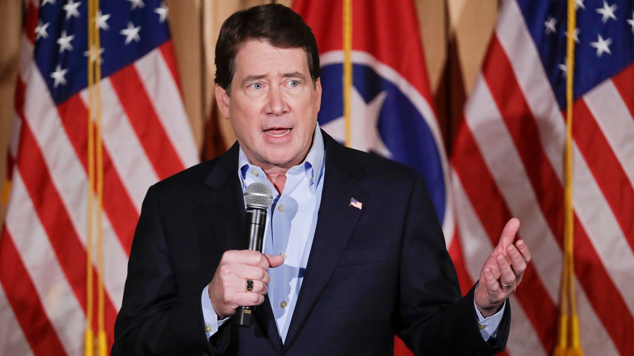 Former US Ambassador to Japan Bill Hagerty campaigns for Senate in Gallatin, Tennessee. (AP Photo/Mark Humphrey, File)