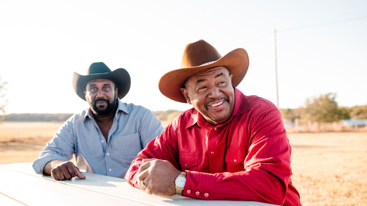 George Roberts, right, pictured with National Black Farmers Association president John Boyd, Jr.