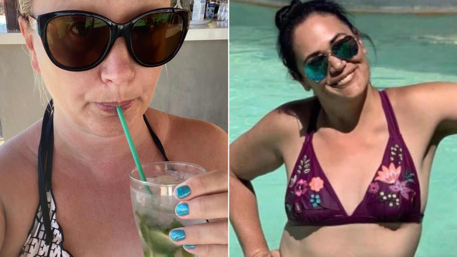 Medical professionals Stephanie deGiorgio, left, and Liz Massey posted photos of themselves in bikinis in response to the article. "We all know medicine and bikinis don't mix," Massey said on Twitter. "Bikinis are not recommended for use in the workplace. Please bikini responsibly."  