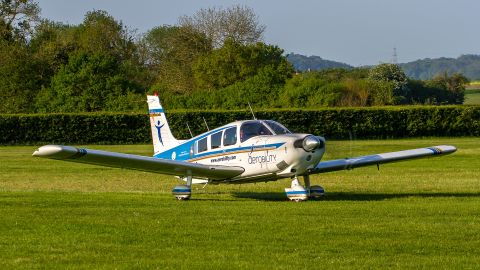 A Piper PA-32 aircraft, similar to the plane in this photo, crashed in a Utah neighborhood Saturday.