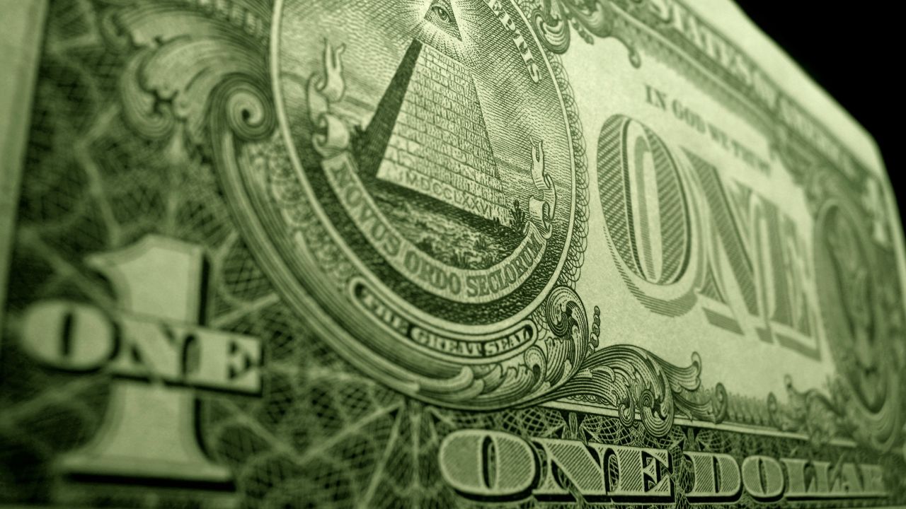 Close-up photograph of a $1 dollar bill.