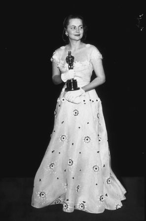 The actress wore a gown by Australian costume designer Orry-Kelly to the Academy Awards in 1950, at which she won the Best Actress Oscar for her performance in drama "The Heiress." 