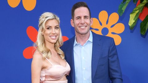 Tarek El Moussa and Heather Rae Young attend the premiere of HGTV's "A Very Brady Renovation" at The Garland hotel in September 2019 in North Hollywood, California. 