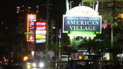 The American Village in Chatan, Okinawa, is a popular hangout for US troops on the Japanese island.