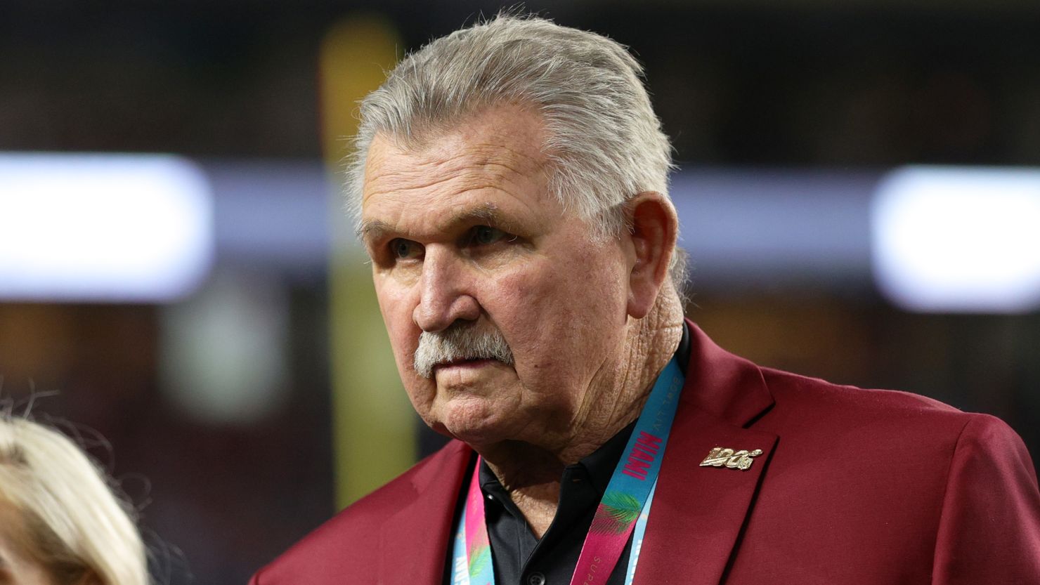 MIAMI, FLORIDA - FEBRUARY 2: Mike Ditka of the NLF 100 All-Time Team is honored on the field prior to Super Bowl LIV between the San Francisco 49ers and the Kansas City Chiefs at Hard Rock Stadium on February 2, 2020, in Miami, Florida. (Photo by Maddie Meyer/Getty Images)