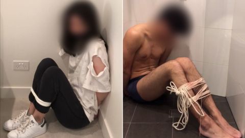 The victims are ordered to take photos of themselves bound and blindfolded, which are then sent to their families overseas for ransom demands.