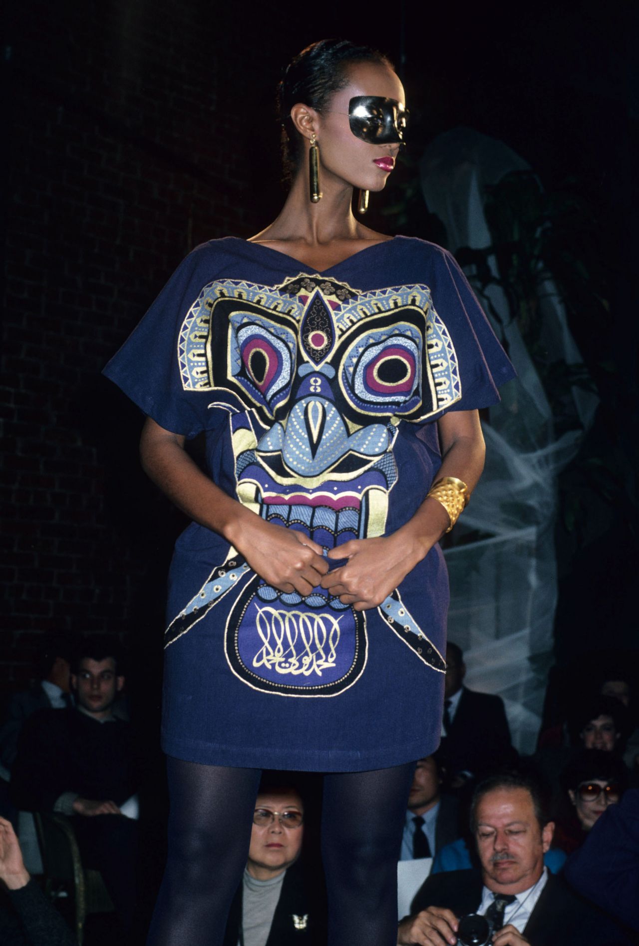 Supermodel Iman walks a New York runway for Yamamoto in 1981.