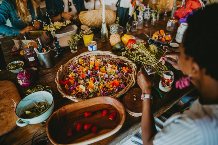 A floral food feast is prepared during spring in Cape Point, South Africa.