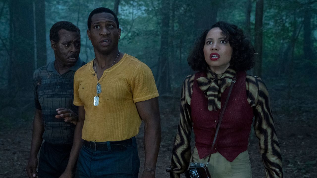 (From left) Courtney B. Vance, Jonathan Majors and Jurnee Smollett explore 1950s America. Yikes.