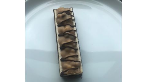 The Kind Frozen Dark Chocolate Almond Sea Salt Bar, unwrapped 