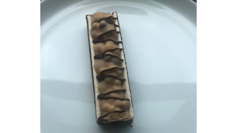 The Kind Frozen Dark Chocolate Almond Sea Salt Bar, unwrapped