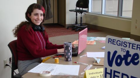 Iliana Rotker-Lynn is one of the young people working on the upcoming election in Madison, Wisconsin.