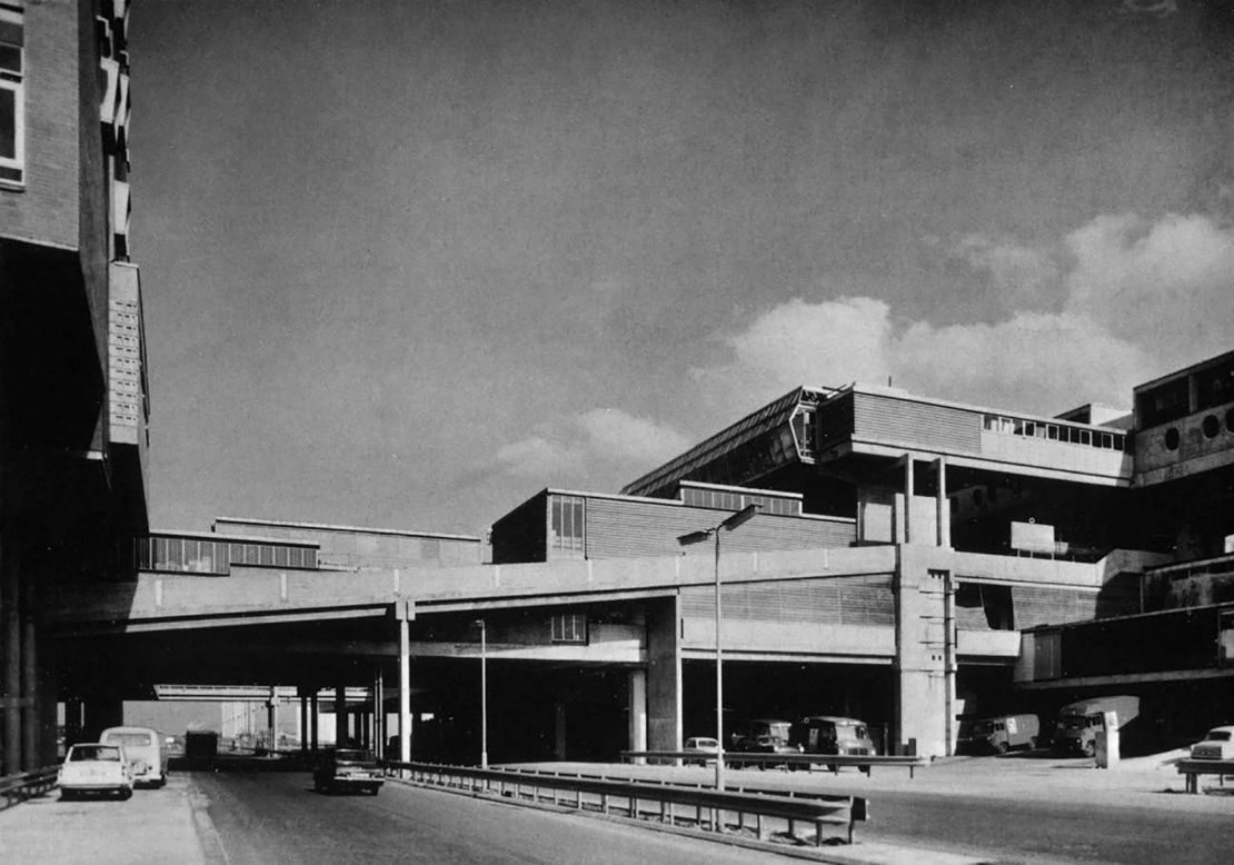 The Cumbernauld Town Centre in Scotland features apartments, shops, a hotel, and other services. It has not been well received, with a Channel 4 poll in 2005 deeming it "Britain's most-hated building."