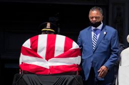 Rev. Jesse Jackson pays respect to the late Rep. John Lewis on Tuesday, July 28, 2020, in Washington.