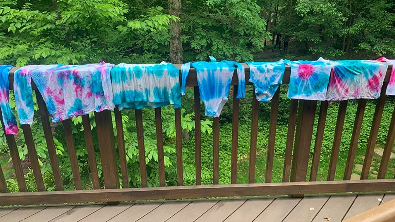 Danielle Somers of Potomac, Maryland, has turned to tie-dying as a hobby while social distancing at home.
