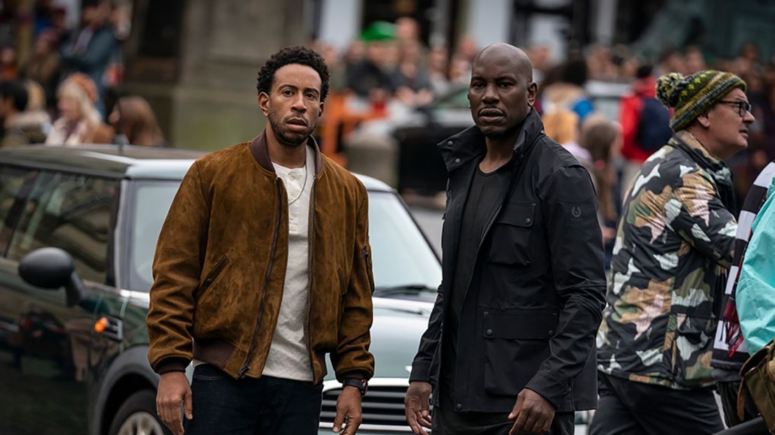 (From left) Ludacris as Tej Parker and Tyrese Gibson as Roman Pearce are shown in a scene from "F9."