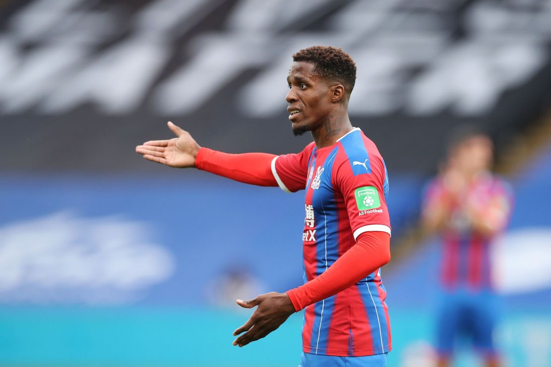 Wilfried Zaha playing for Premier League side Crystal Palace.