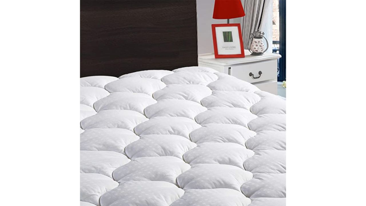 hotLEISURE TOWN Queen Mattress Pad Cover Cooling Mattress Topper Cotton Top Pillow Top with Snow Down Alternative Fill