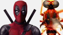 The superhero Deadpool and the Humorolethalis sergius fly