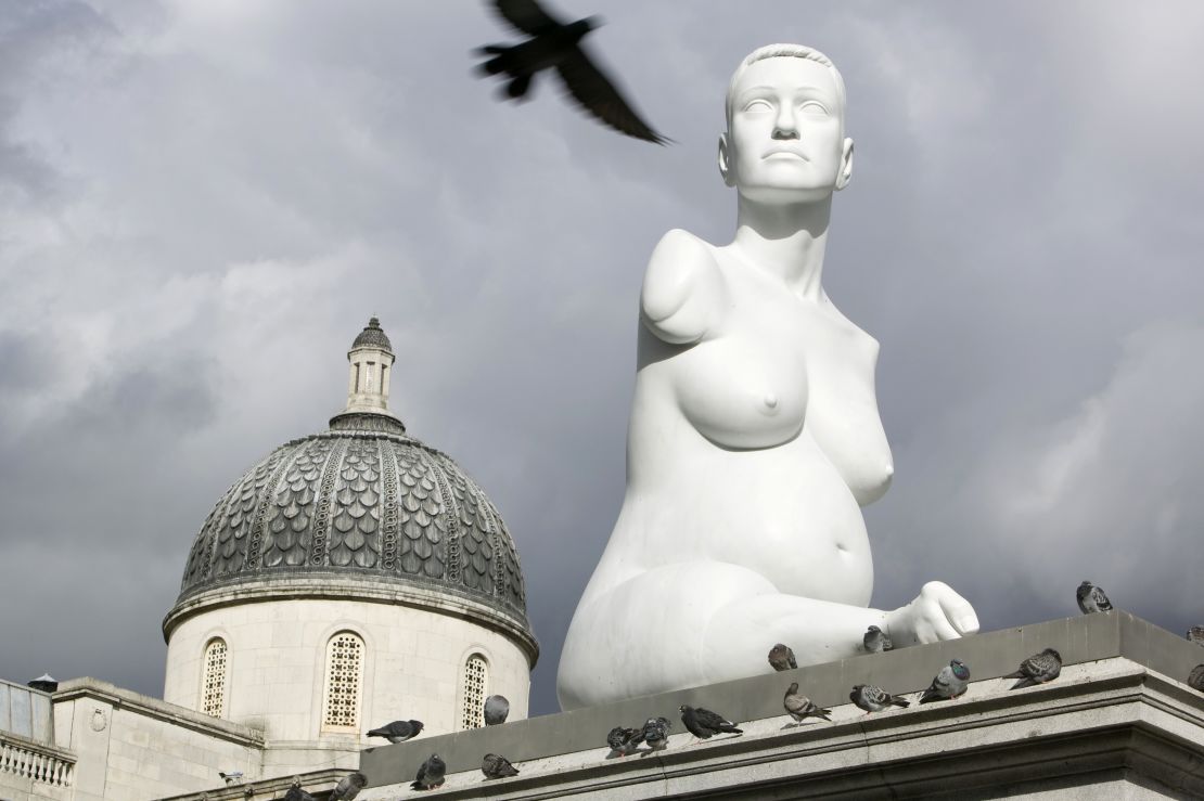 Marc Quinn's sculpture "Alison Lapper Pregnant" stood on the plinth in 2005.