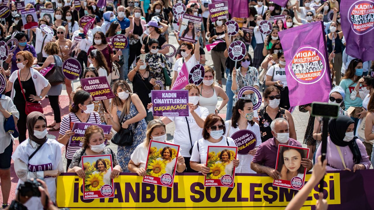 Demonstrators in Turkey this month protested against femicides in the country. Many of them were members of the We Will Stop Femicide Platform.