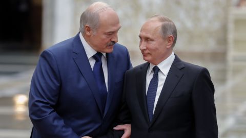Alexander Lukashenko (left)  requested the call with his Russian counterpart, the Kremlin said.