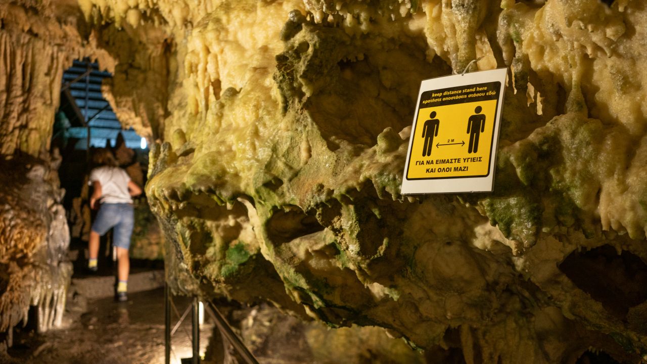 <strong>Social distancing:</strong> Keeping your distance is a struggle for friendly folk in Greece, but the two-meter rule is enforced in some enclosed spaces, like the Caves of Diros, a subterranean coastal attraction that's one of the highlights of a trip to the Peloponnese. 