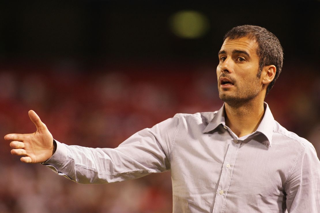 Pep Guardiola during his first pre-season as Barcelona head coach in 2008.