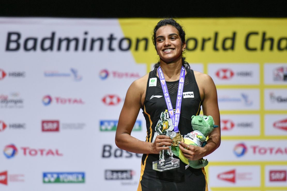 Gold standard: At the fifth attempt Sindhu is crowned India's first ever World Champion at the 2019 event in Switzerland