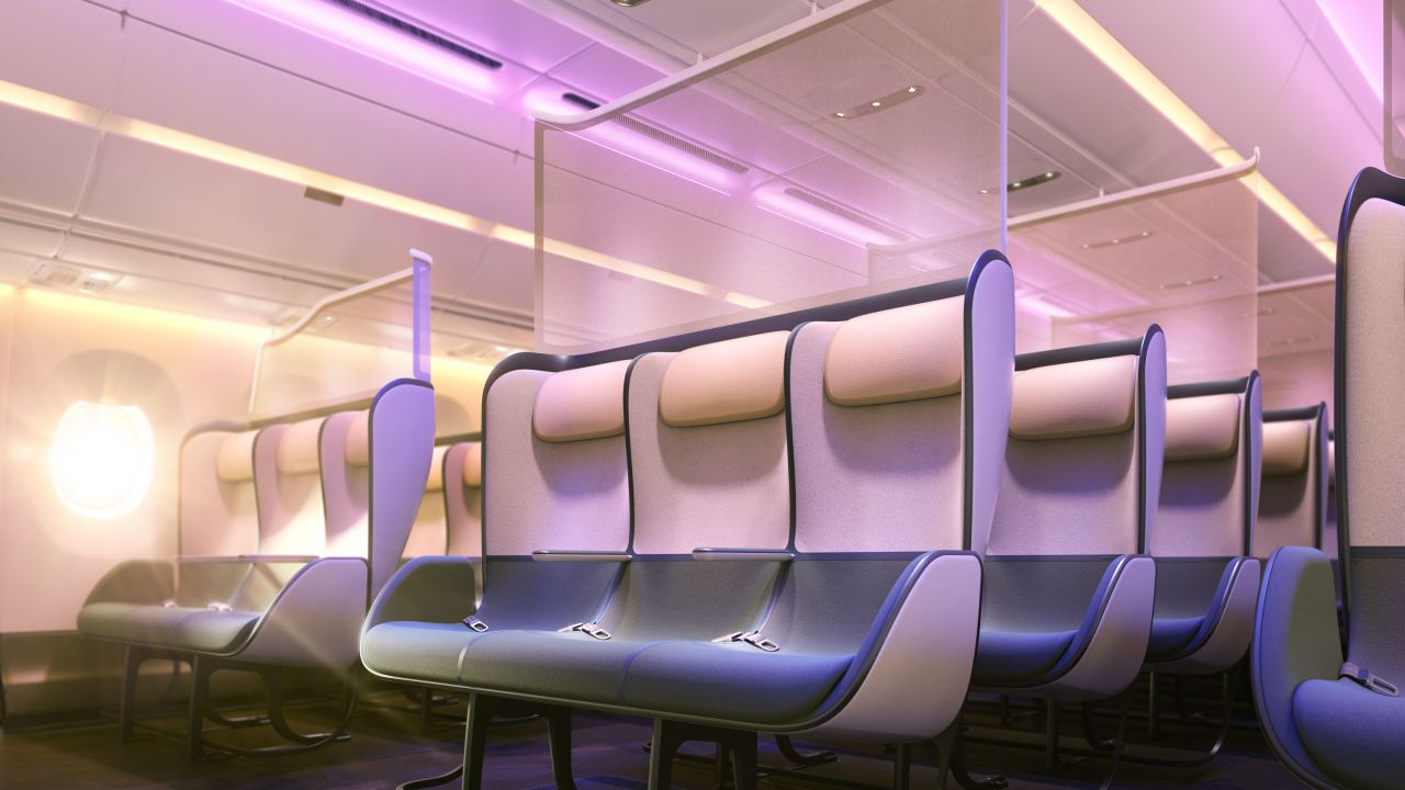Passengers will sit in a staggered seat configuration so they can travel in the group of their choosing.