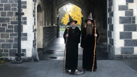 The Wizard and his apprentice, Ari Freeman, in Christchurch on June 2, 2020. 
