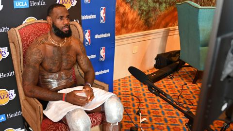 Interviewing NBA stars like LeBron James is very different inside the league's bubble at Walt Disney World, Florida.
