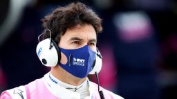 BUDAPEST, HUNGARY - JULY 17: Sergio Perez of Mexico and Racing Point looks on during practice for the F1 Grand Prix of Hungary at Hungaroring on July 17, 2020 in Budapest, Hungary. (Photo by Peter Fox/Getty Images)