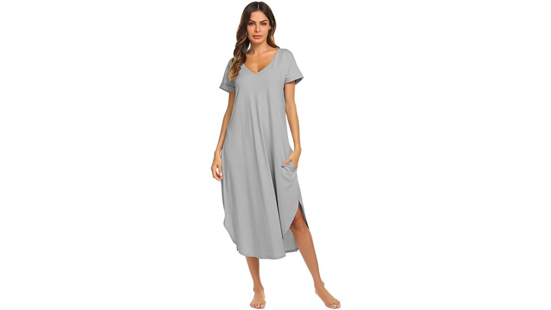 Ekouaer V-Neck Loungewear Nightgown