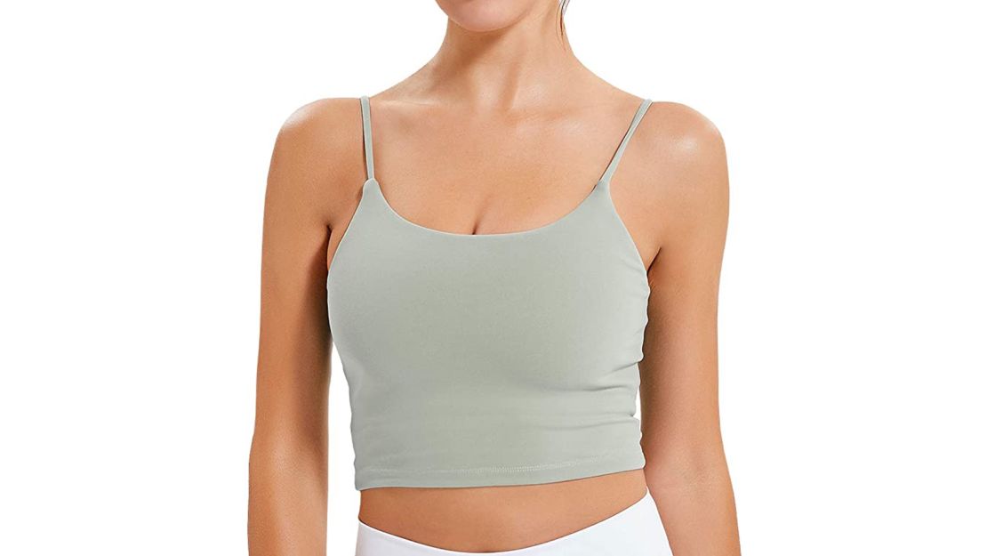 Lavento Women's Camisole Crop Top With Built-In Bra 