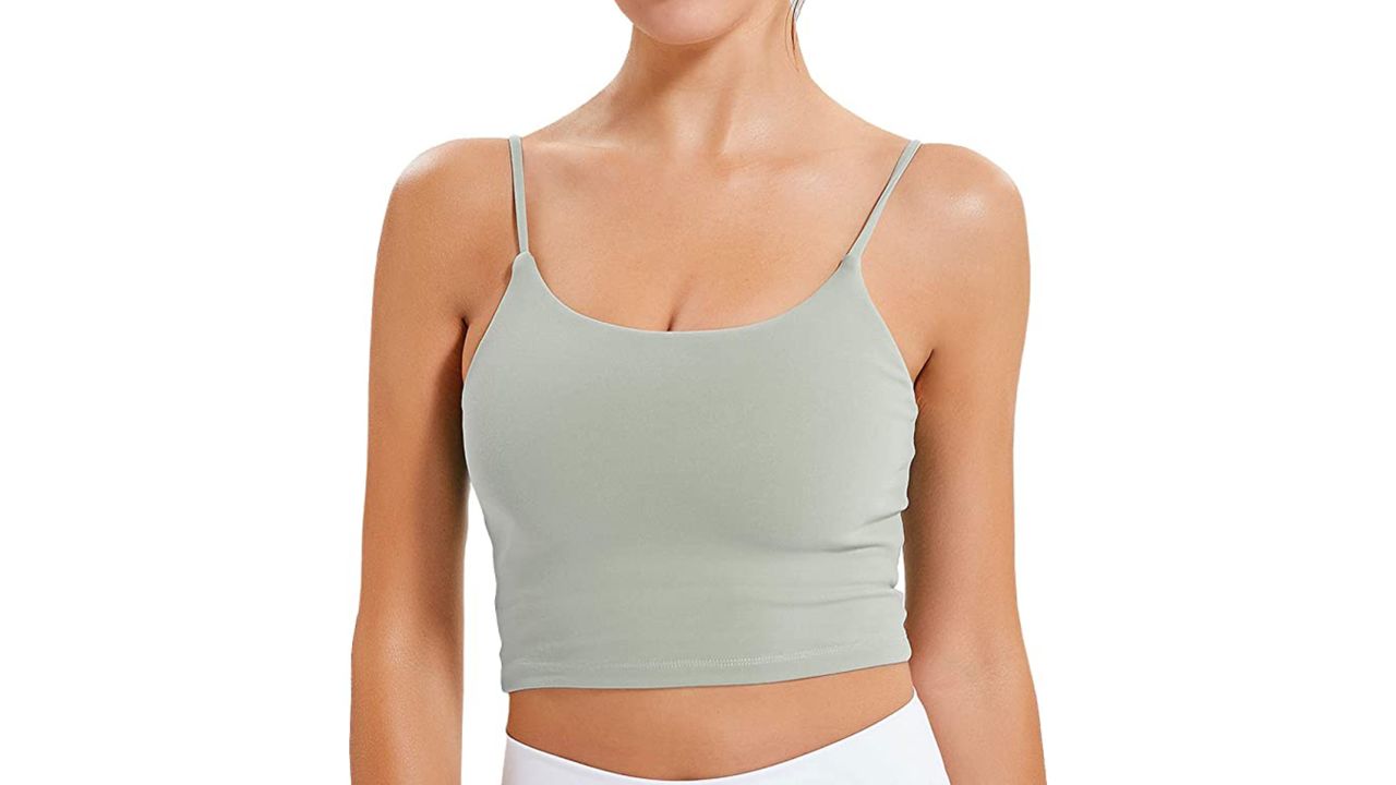 Lavento Women's Camisole Crop Top With Built-In Bra 