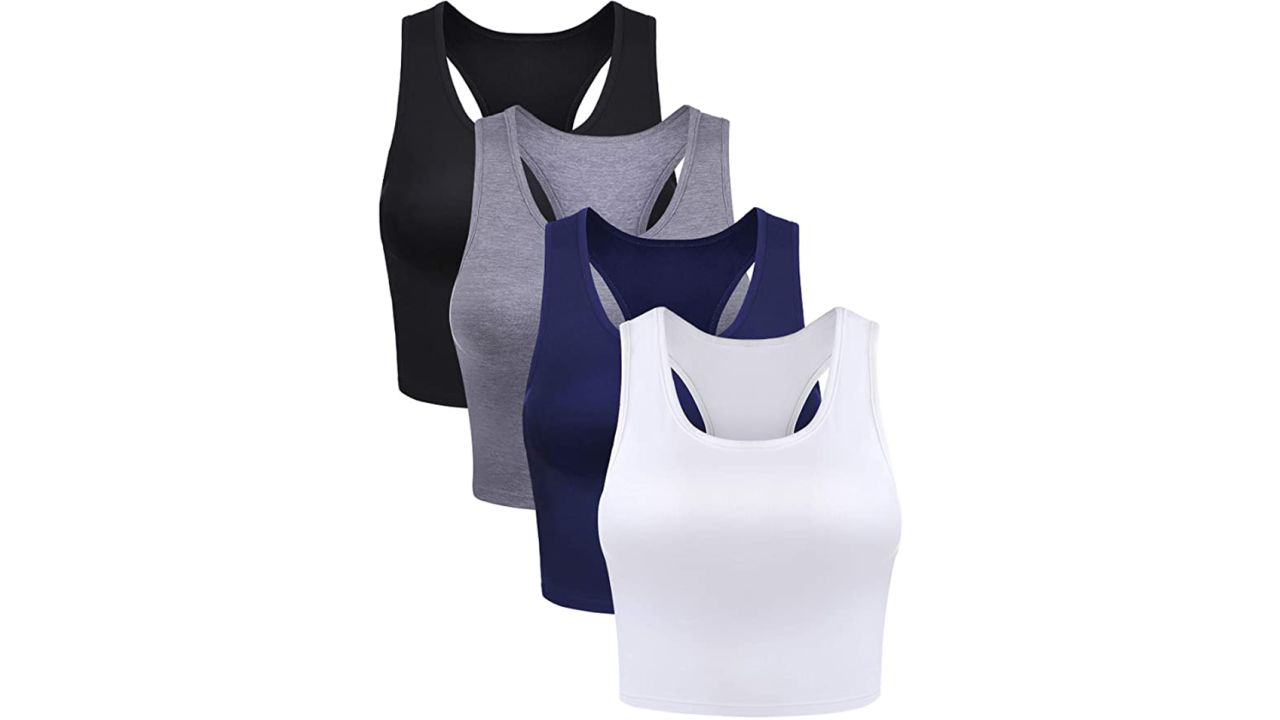 Boao Basic Crop Tank Top, 4-Pack 