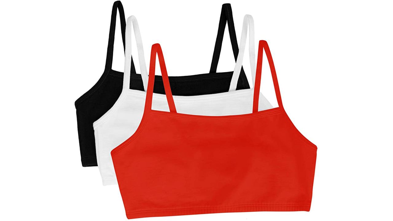 Fruit of the Loom Cotton Pullover Sport Bra, 3-Pack