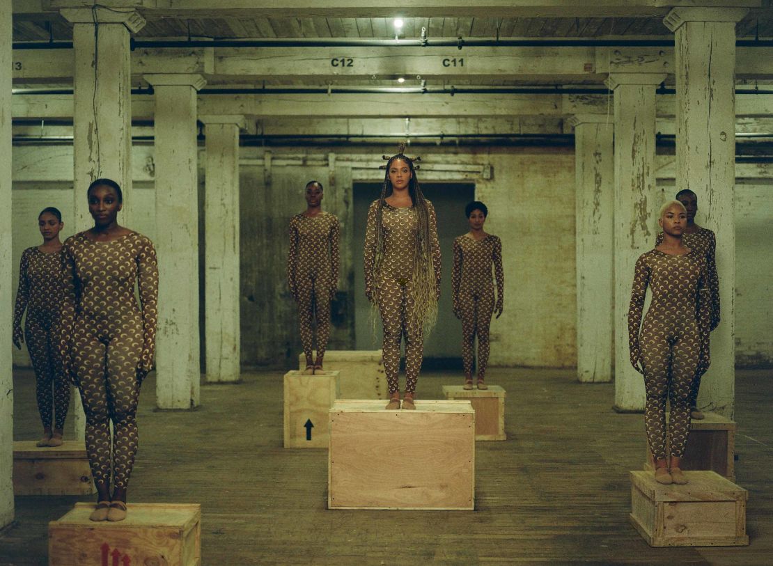 Beyoncé and her dancers wear Marinne Serre bodysuits for "Already."