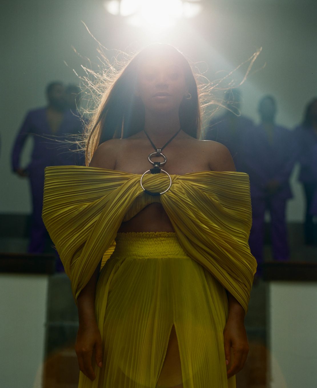 Beyoncé wears an ethereal yellow ensemble for "Spirit."
