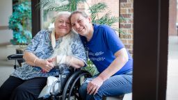 Sisters Doris Crippen, a Covid-19 survivor, left, and Bev Boro reunited after over five decades.