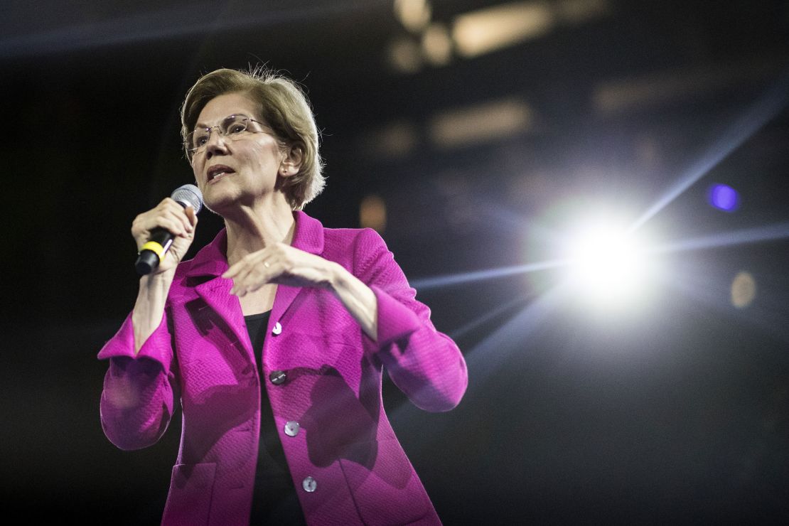 Senator Elizabeth Warren, a Democrat from Massachusetts and 2020 presidential candidate, speaks during the 61st Annual McIntyre-Shaheen 100 Club Dinner in Manchester, New Hampshire, U.S., on Saturday, Feb. 8, 2020. New Hampshire's Democratic Party chairman said Saturday that state voters would be satisfied with any of the top 2020 candidates winning the nomination, largely because of their opposition to President Donald Trump. 